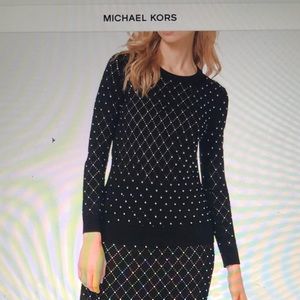 Michael Michael Kors Argyle Studded Sweater